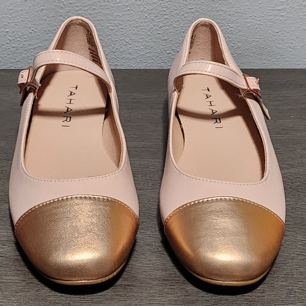 TAHARI Loft Mary Jane Flats Womens 6.5 Pink Rose Gold Coquette Balletcore Lolita - Picture 4 of 10